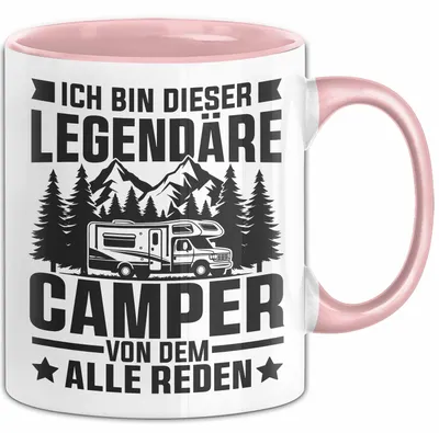 Produktbild von Camper Tasse Geschenk Wohnwagen Camping Geschenkidee (Rosa)