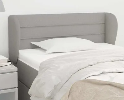 Produktbild von "Rabatt" Bettkopfteil modern - Kopfteil für Bett - mit Ohren Hellgrau 103x23x78/88 cm Stoff - Kopfteile CC4089