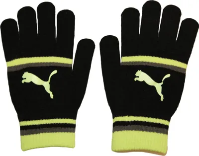 Imagen del producto de Puma - Guantes para mujer "Mit Streifen" modelo 1631 (talla S) (negro/amarillo reflectante)