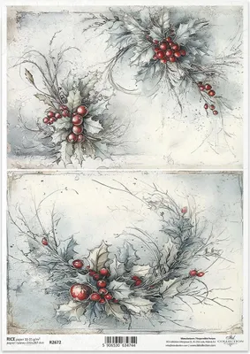 Image de Papier de riz pour découpage A4 - Décorations de Noël - R2672 - Itd Collection