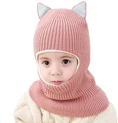 Produktbild von Wintermütze Kinder Beanie Mütze Mädchen mit Bommel Mütze Baby Strickmütze Ohren Schalmütze Jungen Winter Warm Beanie Baby Mütze