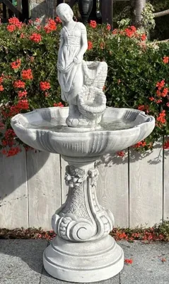 Image de Casa Padrino Fontaine baroque grise Ø 73 x H. 137 cm