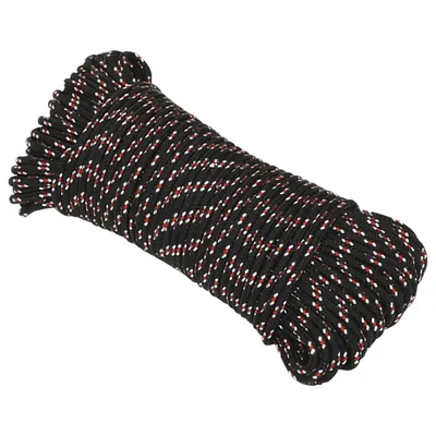 Zdjęcie produktu dla vidaXL Bootsseil Schwarz 3 mm 50 m Polypropylen