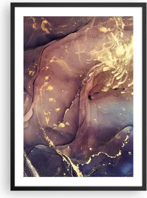 Produktbild von Gerahmtes Poster - Schwarzer Rahmen - Stein Gold Marmor - 50x70 cm - Wand Bild - Wanddeko - Wandbilder - Kunstposter - Wandposter - Bilderrahmen - Bilder - Kunstdruck - P2BPA50x70-4714