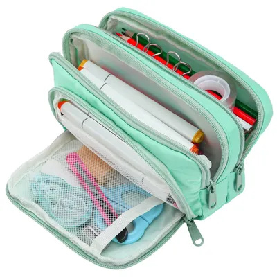 Productafbeelding van Euqvunn pennenetui, groot etui met 3 vakken, schrijftas voor school