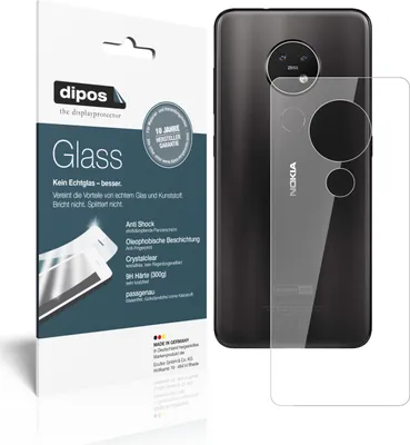 Produktbild von 1x Schutzfolie für Nokia 7.2 Rückseite - Anti-Shock 9H Folie dipos Glass Kunststoffglas