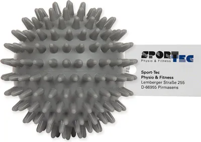 Produktbild von Igelball Massageball Reflexzonen Massage Selbstmassage hart 8 cm grau