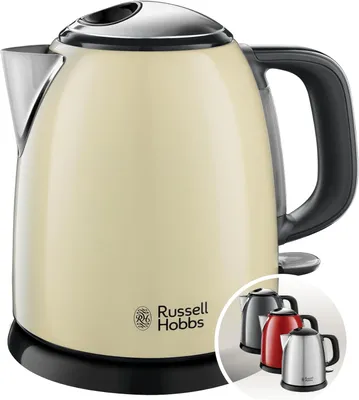 Produktbild von Russell Hobbs Wasserkocher 1,0L Edelstahl, 2400W, Schnellkochfunktion, Kalkfilter, Wasserstandsanzeige, 360°-Basis, tropffreier Ausguss,Energiesparend