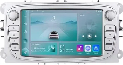 Obrázek produktu pro Autorádio s Bluetooth a CarPlay – pro Ford Focus, S-Max, Mondeo, Galaxy, C-Max, Kuga – kompatibilní s Apple a Android – stereo systém – navigační systém – 1 GB RAM, 32 GB interní paměť – 7palcový displej