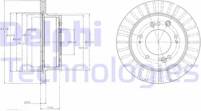 Produktbild von 2x DELPHI Bremsscheibe BG4331 für KIA SORENTO I (JC) 78 5mm 315mm