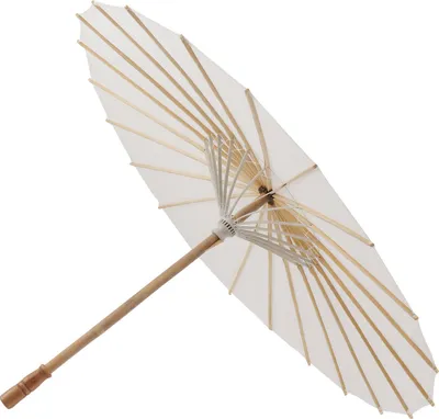 Zdjęcie produktu dla Parasol papierowy dla dzieci z bambusa i papieru w stylu chińskim Eleganckie białe papierowe parasole DIY do dekoracji 83 cm / 32,7 cala