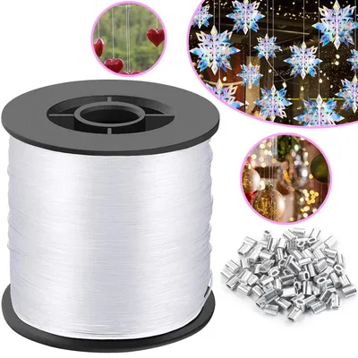 Produktbild von 0,8MM Nylonfaden Transparent Reißfest, 200M Durchsichtige Monofile Angelschnur für DIY Crafting, Angel, Basteln, Schmuck, Aufhängen