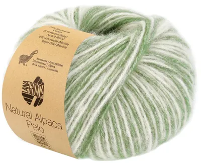 Produktbild von Lana Grossa - Natural Alpaca Pelo Color 0205 rohweiß resedagrün