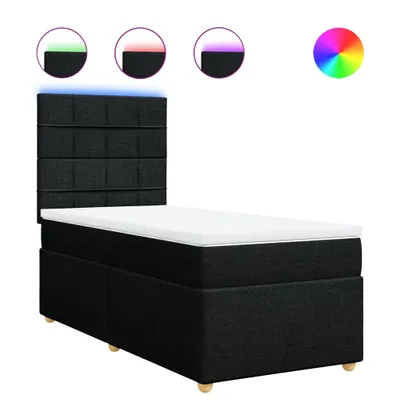 Produktbild von Boxspringbett mit Matratze Schwarz 90x200 cm Stoff
