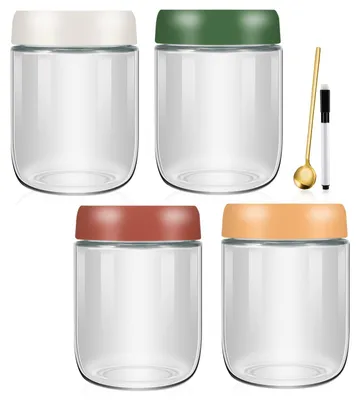 4 Einmachgläser 500 ml mit Deckel, transparent