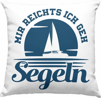 Produktbild von Trendation - Segeln Geschenk Deko-Kissen mit Füllung 40x40 Mir Reichts Ich Geh Segeln Geschenkidee für Segler  Deko-Kissen mit Füllung 40x40 Besonders Segelboot (Grün)