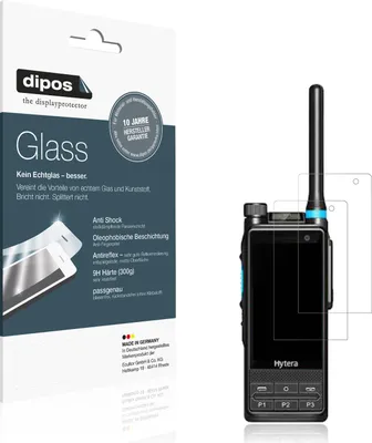 Produktbild von 2x Schutzfolie für Hytera PTC680 matt - Anti-Shock 9H Folie dipos Glass Kunststoffglas