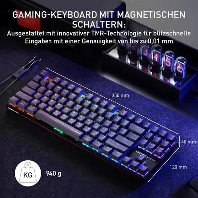 Image de CHERRY MX 8.2 Pro TMR Wireless Tastatur Gaming USB + RF Wireless + Bluetooth QWERTZ Deutsch Schwarz