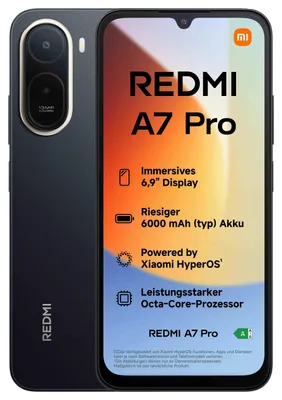 Image de Smartphone Xiaomi Redmi A7 Pro 4/64 Go, 120 Hz, 6 000 mAh, noir