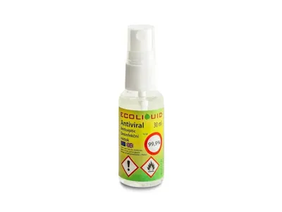 Obrázek produktu pro Ecoliquid ANTIVIRAL dezinfekce na ruce bez aroma - viry, bakterie, plísně 30 ml sprej