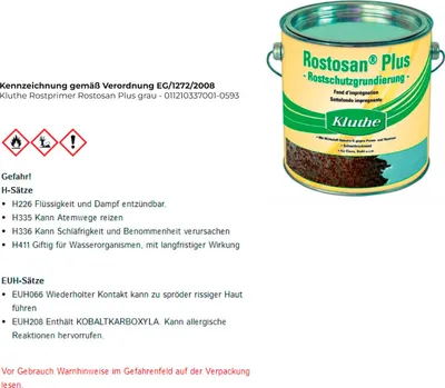 Produktbild von Kluthe Rostprimer Rostosan Plus grau - 011210337001-0593