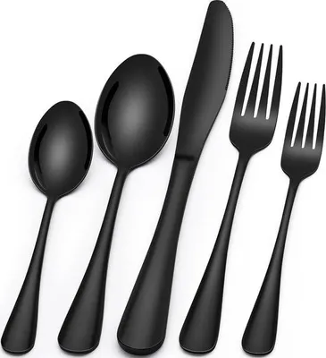 Produktbild von Famanu Besteckset 30-teilig für 6 Personen - Schwarz