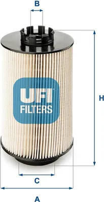 Produktbild von Kraftstofffilter UFI 26.011.00 für MAN TGS Filtereinsatz