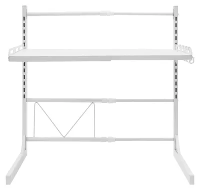 Image de Support pour micro-ondes - Étagère de cuisine à 2 niveaux - Réglable - Charge maximale - 15 kg par niveau - Acier - Blanc