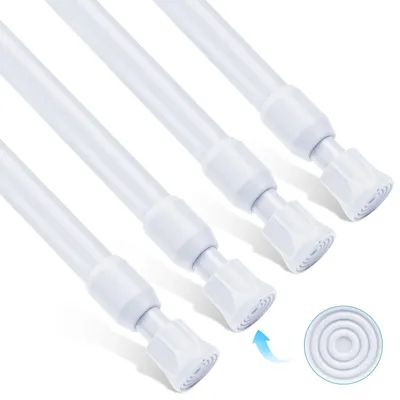 Teleskop-Gardinenstange 4er-Set, 40-70 cm, Antirutsch, bohrfrei