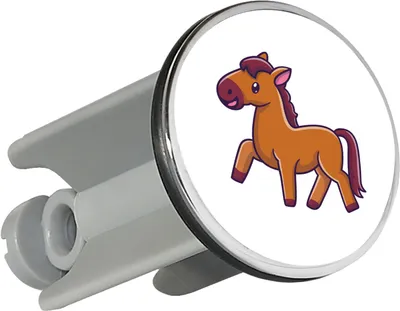 Produktbild von Huuraa Waschbeckenstöpsel Pferd Comic 4cm höhenverstellbar Abflussstopfen Geschenkidee