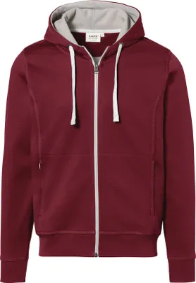 Produktbild von HAKRO Kapuzenjacke Bonded 455, weinrot/silber, XL