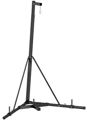 Produktbild von Boxsackständer, Boxsackhalterung, höhenverstellbar, freistehend, klappbar, Stahl, 170 x 90 x 225 cm, schwarz