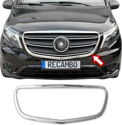 Image de Barres de calandre en acier inoxydable chromées pour Mercedes Vito Classe V | W447 | Année de construction 2014-2024