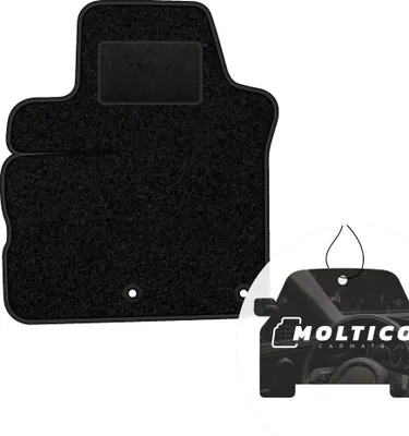 Produktbild von moto-MOLTICO Fahrer Fußmatte Auto Velours Fahrerseite Autoteppiche Schwarz Fahrermatte 1-teilig passend für Renault Modus 2005-2012