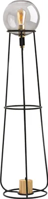 Produktbild von Näve Leuchten Stehleuchte "STELO" H: 128,5cm Stehleuchte "STELO" H: 128,5cm Stehleuchte - Stehleuchte "STELO" H: 128,5cm, Stehlampe im Industrial Style, ausMetall und Glas in schwarz, 128,5 cm hoch, Maße 31 x 31 cm, E27-Fassung – Druckschalter