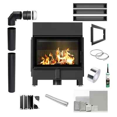 Produktbild von Kamin KRATKI ZIBI ECO 9,9 kW Ø 180 mit schwarzer Verkleidung