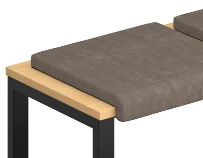 Image de vidaXL Coussins de banc, 2 pièces, similicuir, gris, profondeur 35 cm
