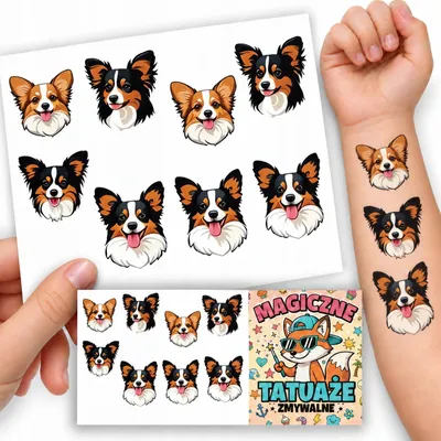 Zdjęcie produktu dla Tatuaże zmywalne dla dzieci PIESKI PAPILLON 100x70 mm 015