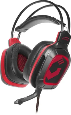 A close-up studio shot of a gaming headset.