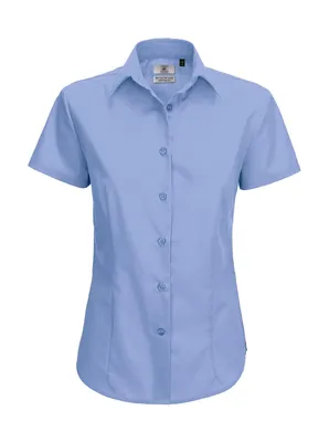 Produktbild von B&C Damen Business Bluse Oberteil T-Shirt Longsleeve Shirt kurzarm, Größe:3XL, Farbe:Business Blue