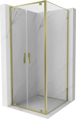 Produktbild von Mexen Exo Duschkabine Schwingtür 100 x 100 cm, transparent, gold - 8182-100-100-50-00