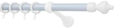 Produktbild von Gardinenstange 2-4m kürzbar Vorhangstange 28mm Komplett inkl. Gardinenringe Haken Dübeln, 3 Farben