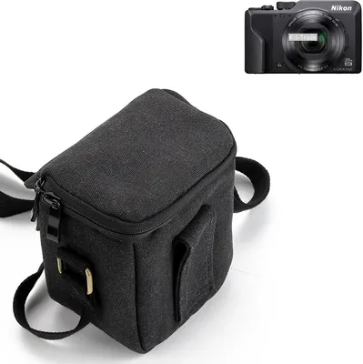 Produktbild von K-S-Trade Umhängetasche kompatibel mit Nikon Coolpix A1000 Schulter Tasche Tragetasche Kameratasche Fototasche schwarz Schutzhülle Zubehörtasche