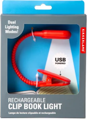 Produktbild von Kikkerland Rechargeable Clip Book Light Red