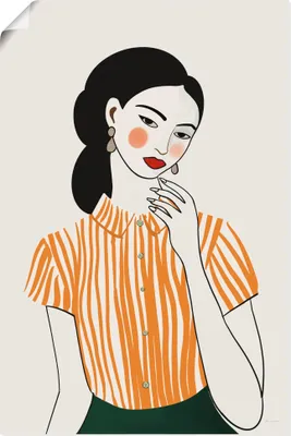 Produktbild von ARTland Poster Woman in Striped Blouse II Größe: 80x120 cm