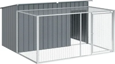 Immagine prodotto di Cuccia per cani con corridoio Antracite 197x194x110cm Acciaio zincato