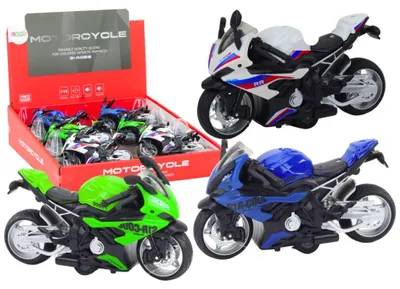 Obrázok produktu pre Športový motocykel s frikčným pohonom, 3 farby: biela, zelená, modrá
