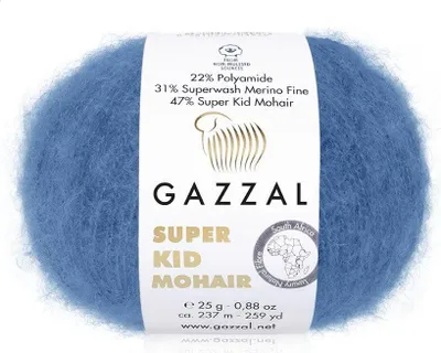 Produktbild von Gazzal Super Kid Mohair Blau - Soft, Hautfreundlich, , Merino-Mix