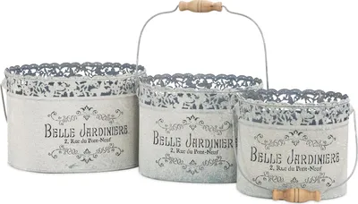 Produktbild von 3er Set Deko Pflanztöpfe Planzkörbe Pflanzgefäß Belle Jardiniere Umtopfen Töpfe