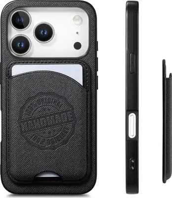Obrázok produktu pre INF ČiernePolyuretánkožené magnetické puzdro na peňaženku pre iPhone 17 Pro